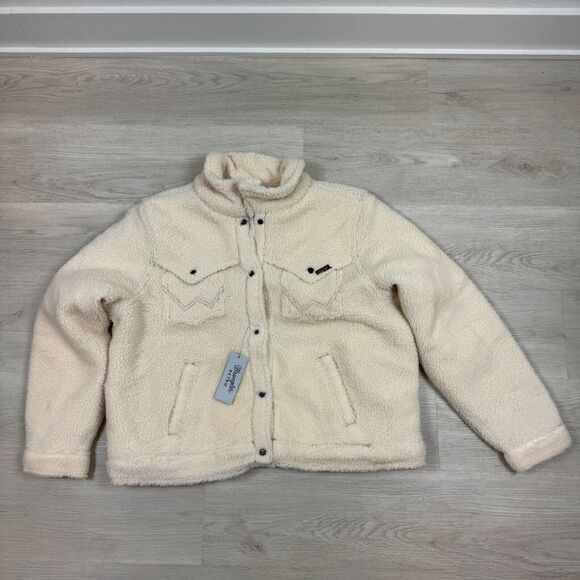 Wrangler Retro Cozy Sherpa Jacket Womens XXL White Snap Front - Picture 5 of 10